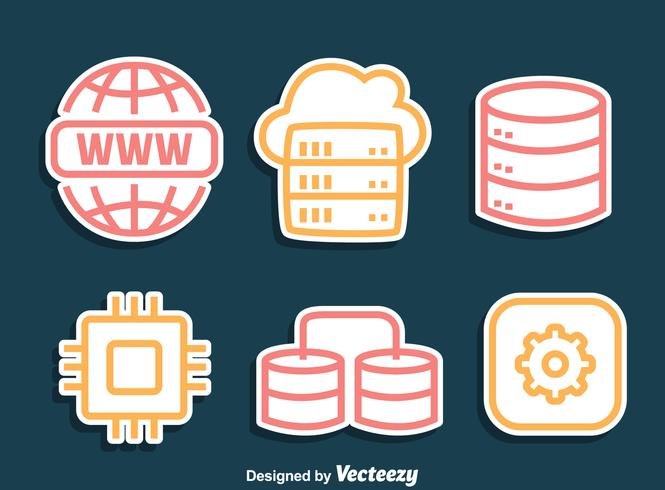 Domain Line Icons Vector