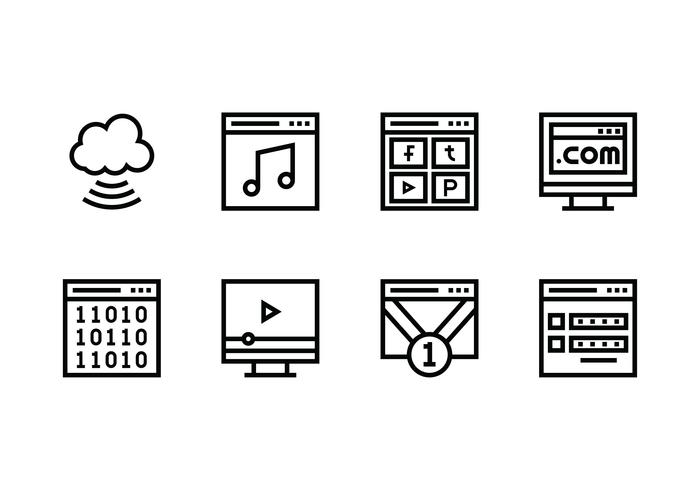 Website set linear icon vector