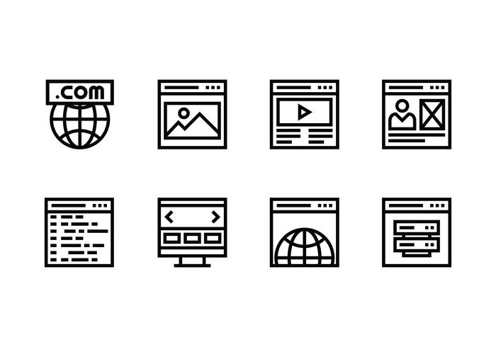 Website set linear icon vector