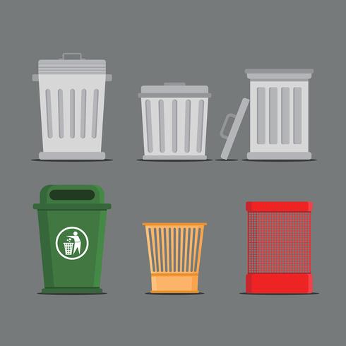 Waste Baskets Free Vector