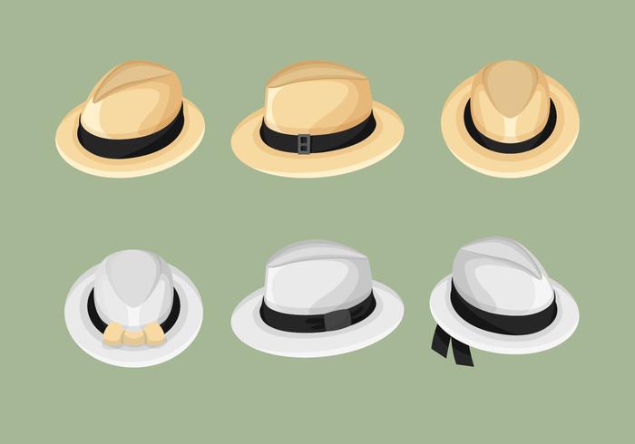 Colección de vectores de sombrero de Panamá