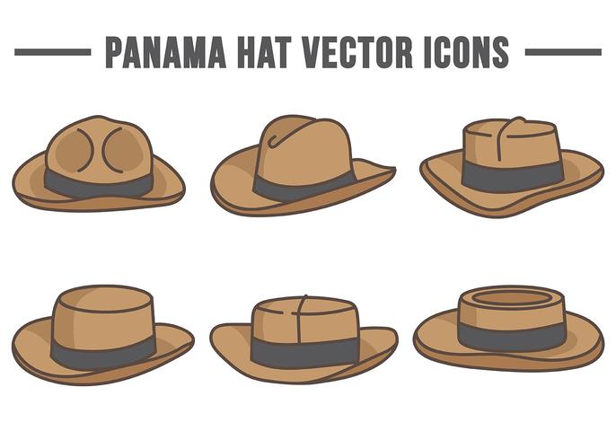 Iconos de Vector de sombrero de Panamá