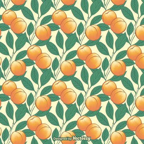 Peach Tree Seamless Vector Pattern