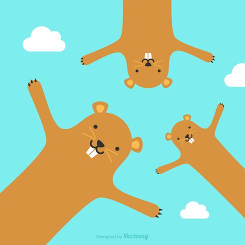 Funny Cartoon Gophers Vector Illustration