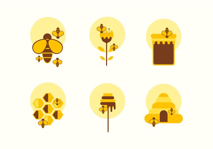 Flat Hornet Icon Set vector