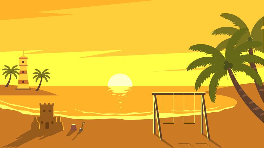 Enjoying The Sunset In The Cove Free Vector