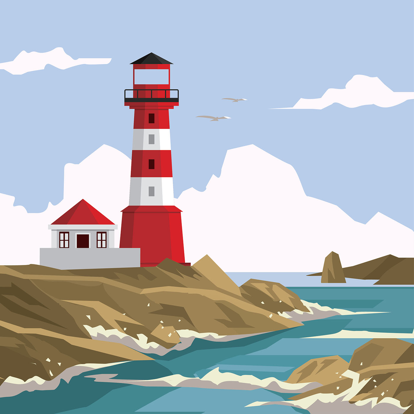 Download Cove Lighthouse Free Vector 168094 - Download Free Vectors ...