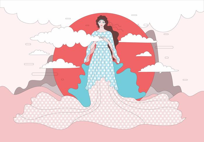 Beautiful Aphrodite Illustration Vector