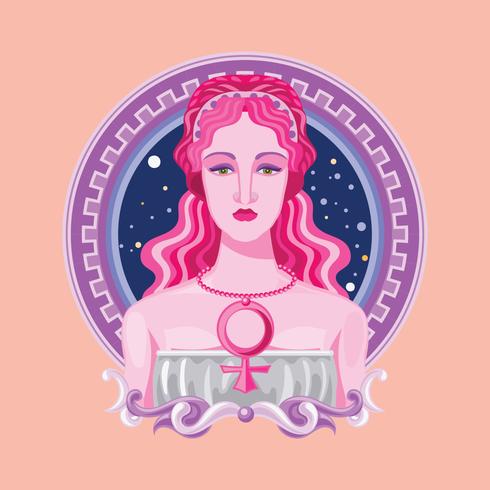 Close-up Birth of Greek Goddess Aphrodite vector