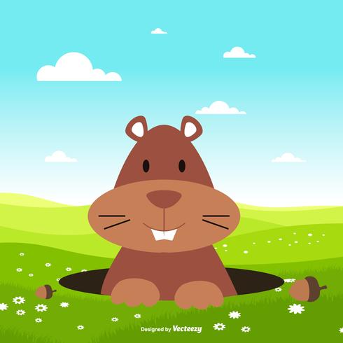 Cute Flat Style Gopher Illustration vector