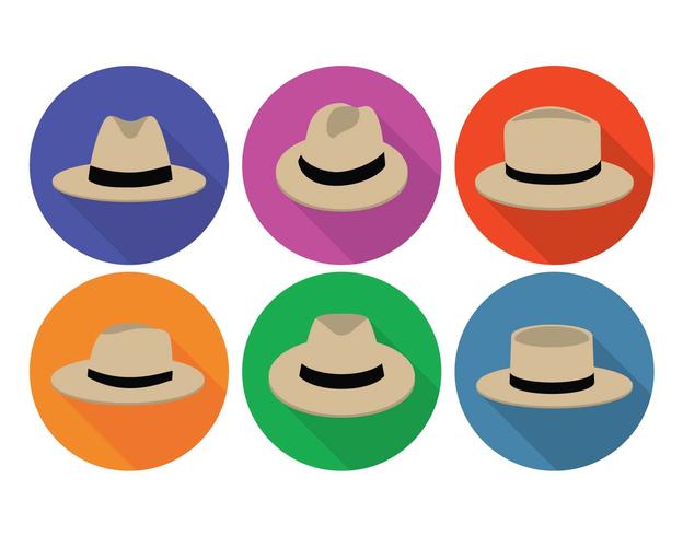 Panama hat vector set