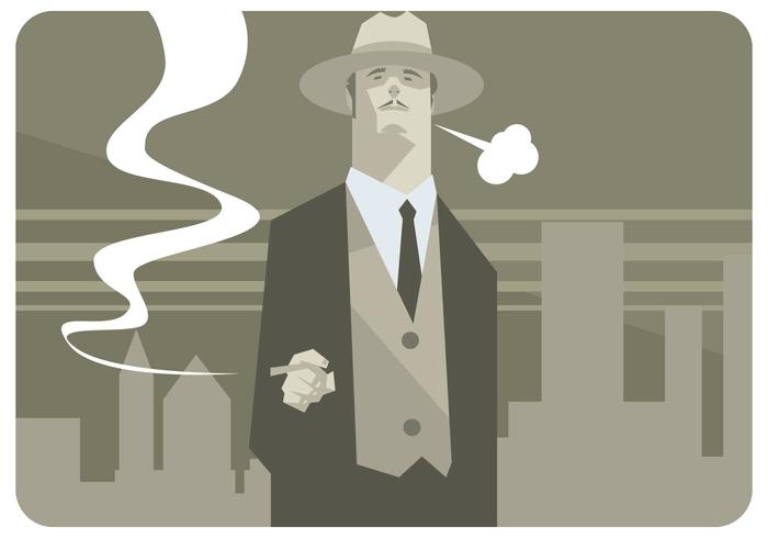 Man With Hat And Cigar Vector