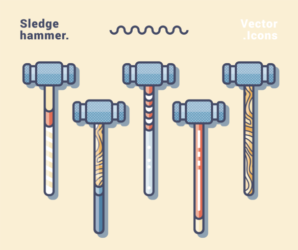 iconos de vector de martillo