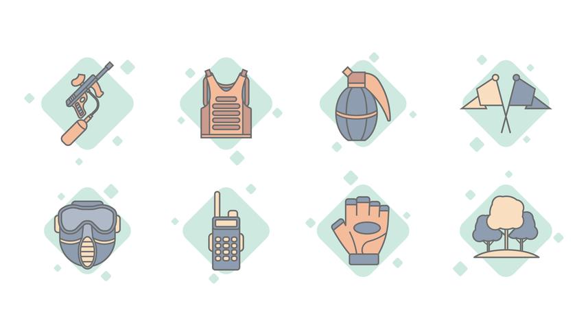 Airsoft kit linear icon vector
