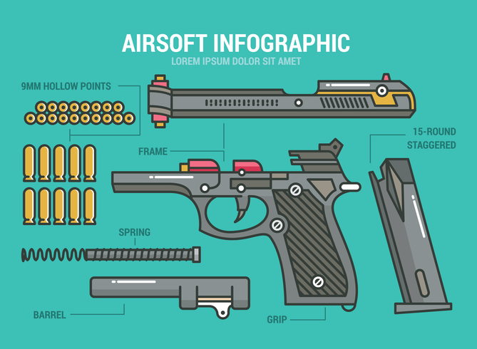 Airsoft Infographic vector