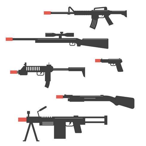 Black Airsoft Gun Vector