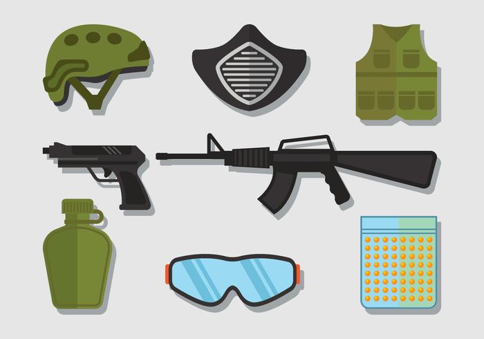 Airsoft Icons Set vector