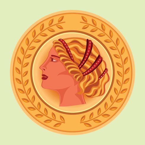 Aphrodite Ancient Greek Mascot Vector