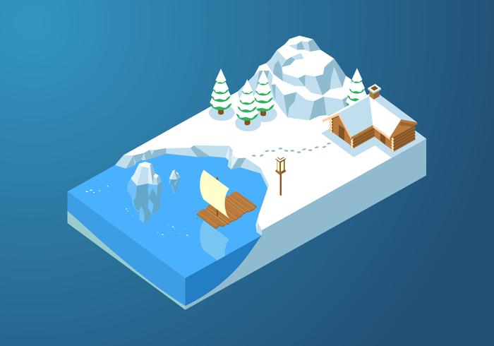 Isometric Ice Cove Vector libre