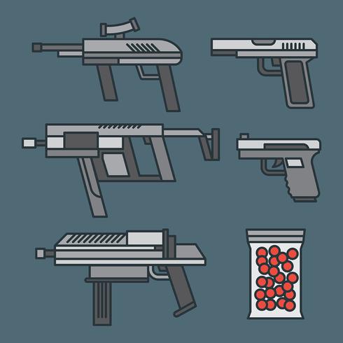 Iconos del vector de Airsoft