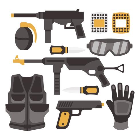 Free Paint Ball and Airsoft Equipment Vector