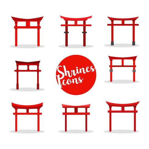 Shrine Icons Vector