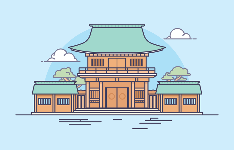 Ilustración del Santuario japonés vector