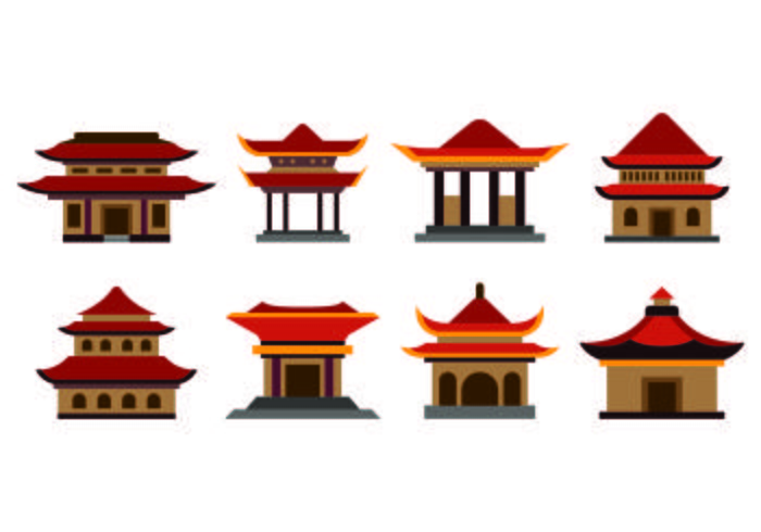 Set Of Shrine Icon vector