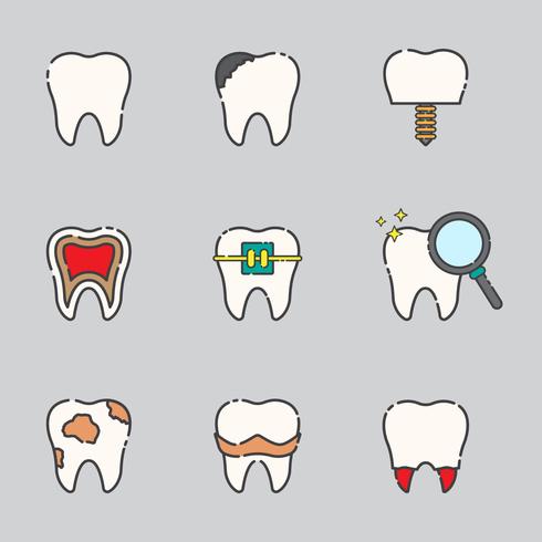 Iconos de vector de dientes gratis