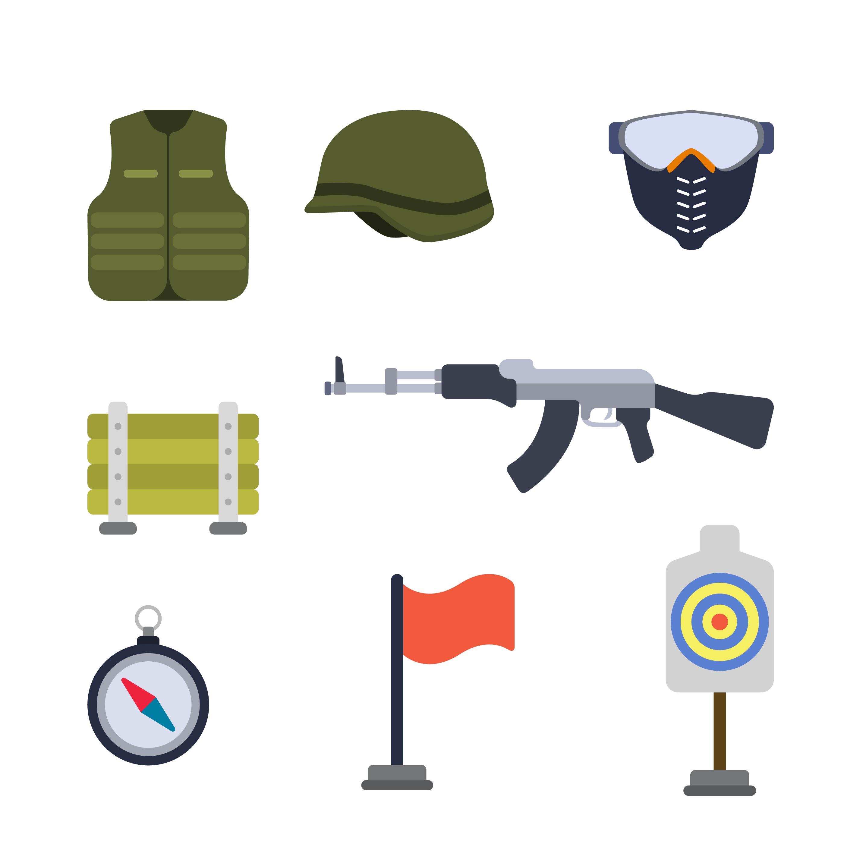 Flat Airsoft Gun Vectors 168291 Vector Art at Vecteezy