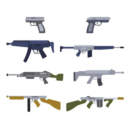 vectores planos de armas de airsoft