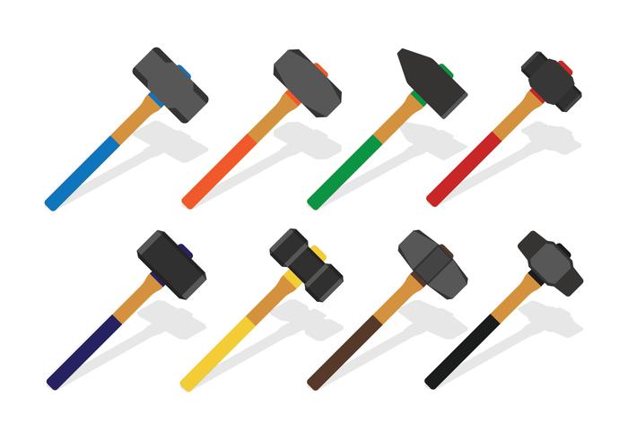 Sledgehammer Icons Set vector