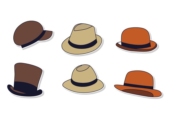 Seis tipos de sombrero de Panamá vector