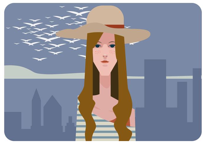 Girl With Hat Vector