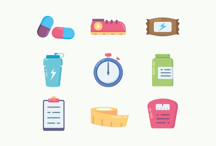 Fitness and Health icons vector