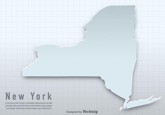 Vector Silhouette Of The Map Of New York 