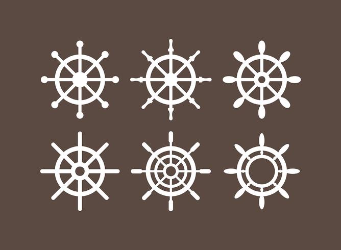 Ships Wheel Vector Icons