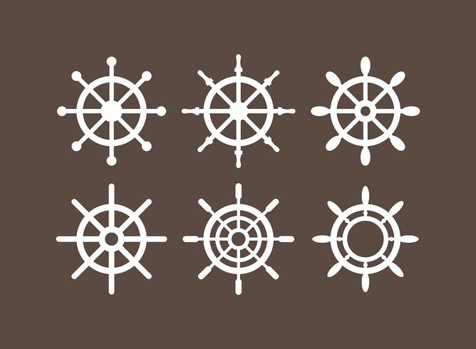 iconos de vector de rueda de barcos