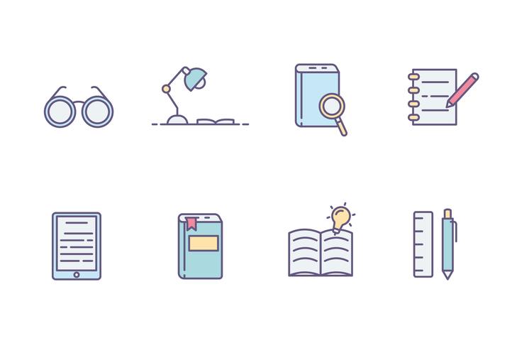 Book Reading Icons vector