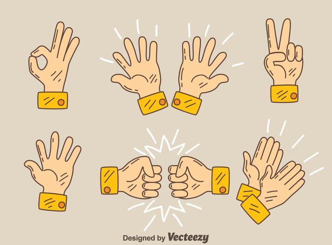 Hand Drawn Hands Gesture Vector