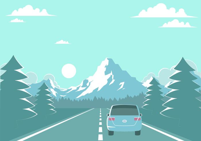 Highway To The Mountain Free Vector