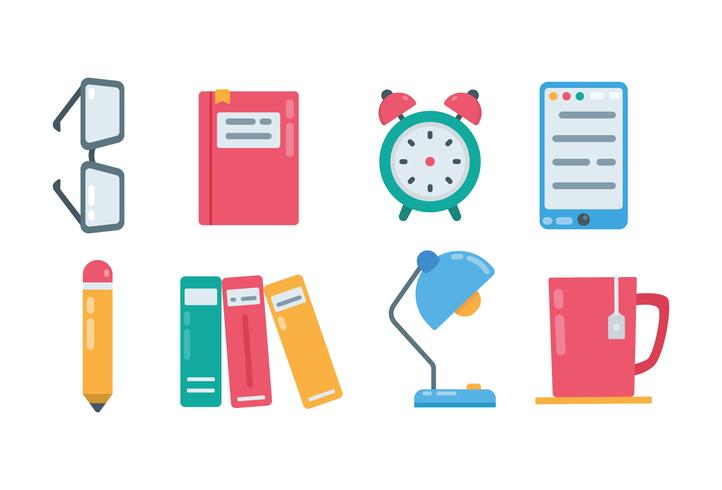 Colorful Book Reading Icons vector