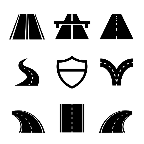 Vector de icono de carretera negra