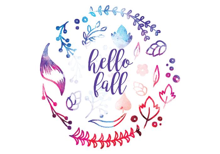 Vector Hello Fall Decoration