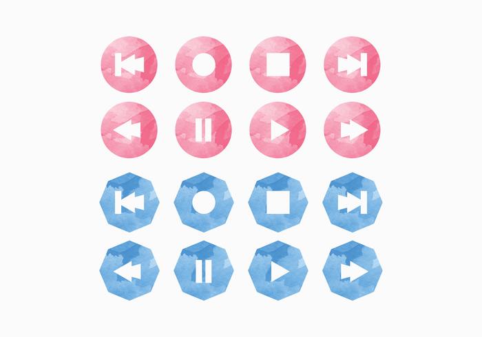 Conjunto de iconos de Vector Media Player