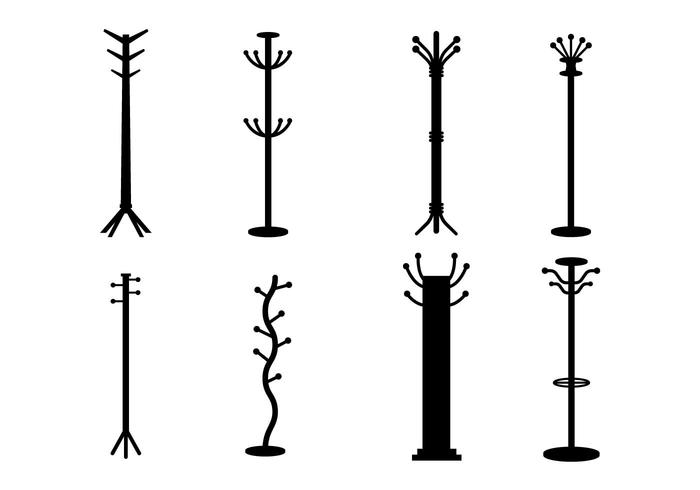 Coat stand vector set