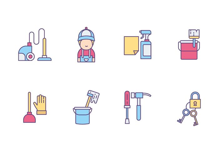 Handyman and Caretaker Icons vector