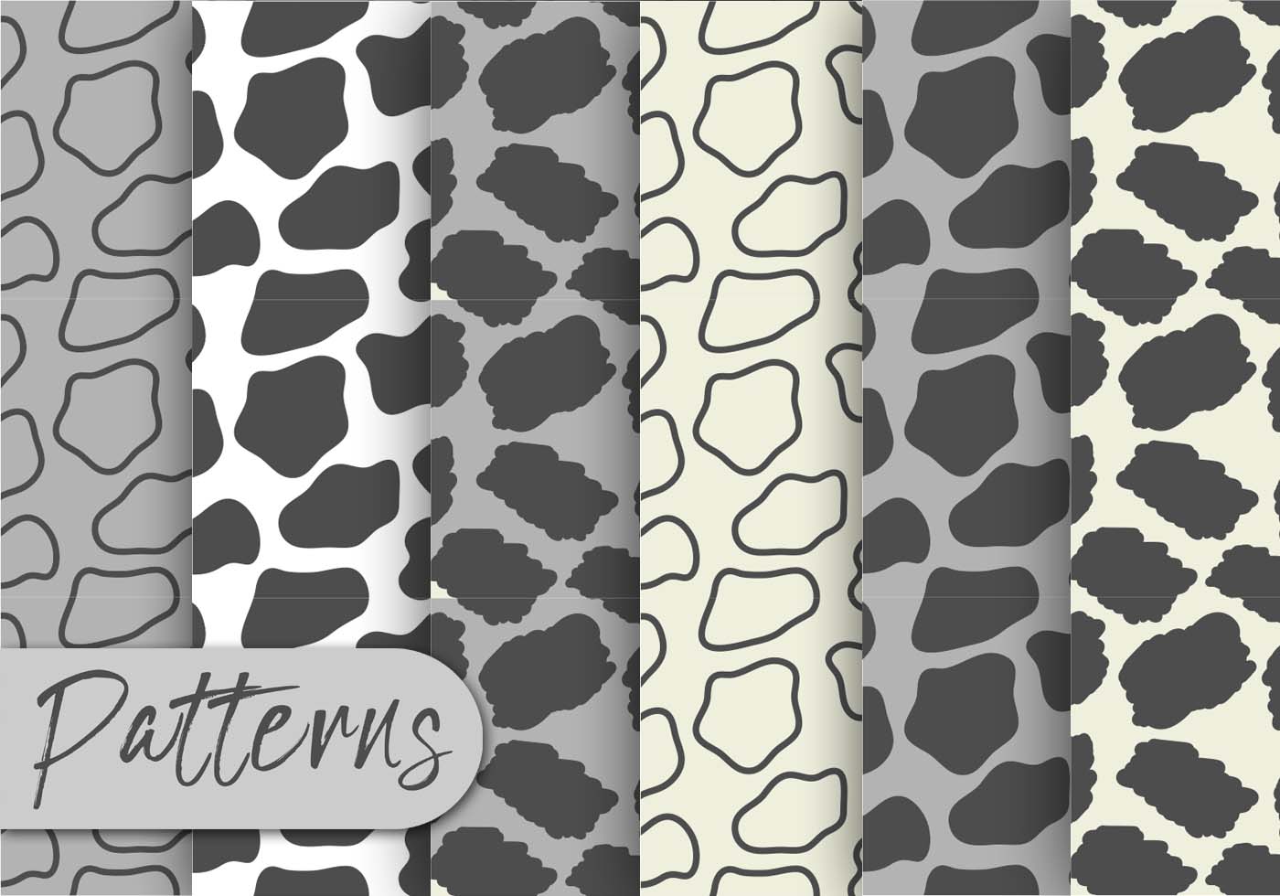 Download Gray Animal Print Pattern Set - Download Free Vectors ...