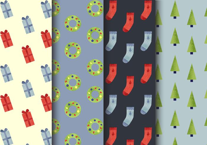 Free Seamless Christmas Patterns vector