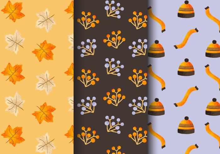 Patrones de otoño sin costura gratis vector